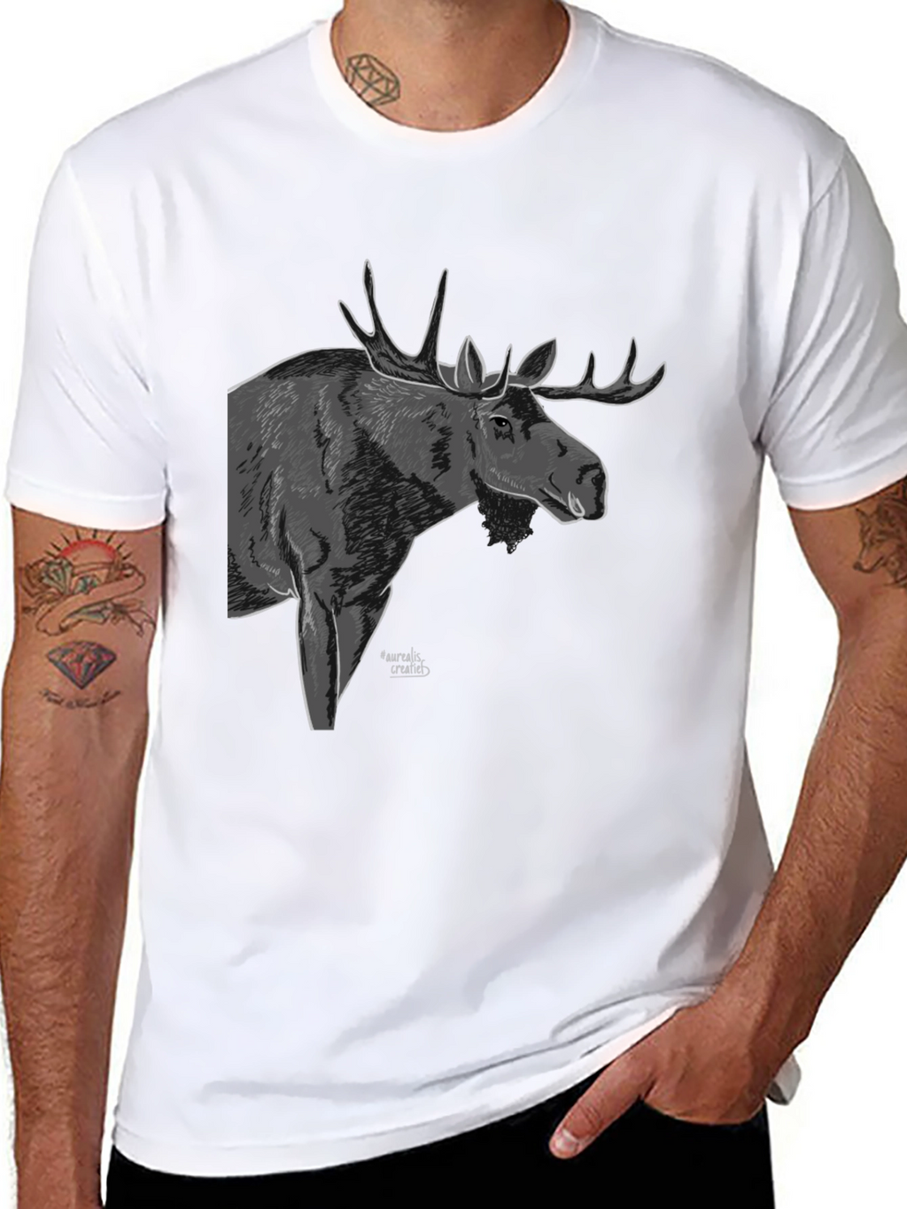 Moose Graphic T-Shirt - Black