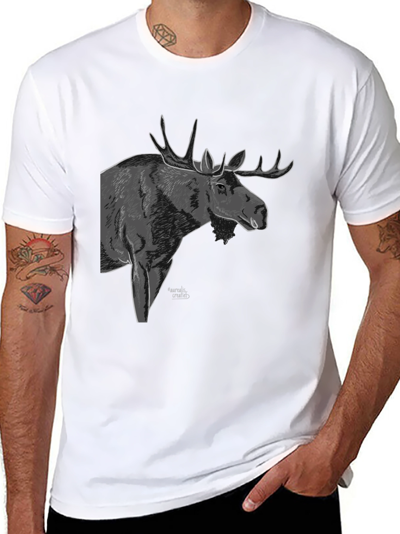 Moose Graphic T-Shirt - Black