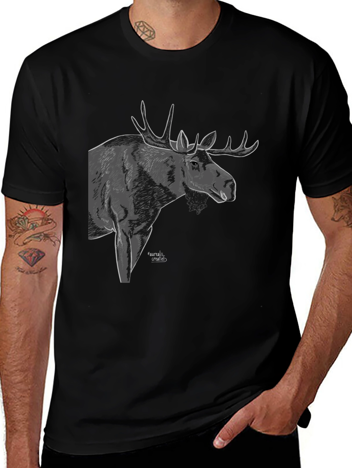 Moose Graphic T-Shirt - Black