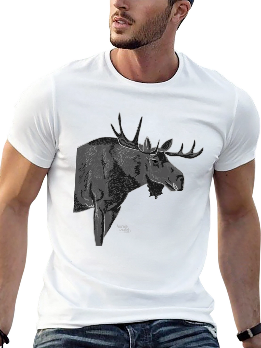 Moose Graphic T-Shirt - Black