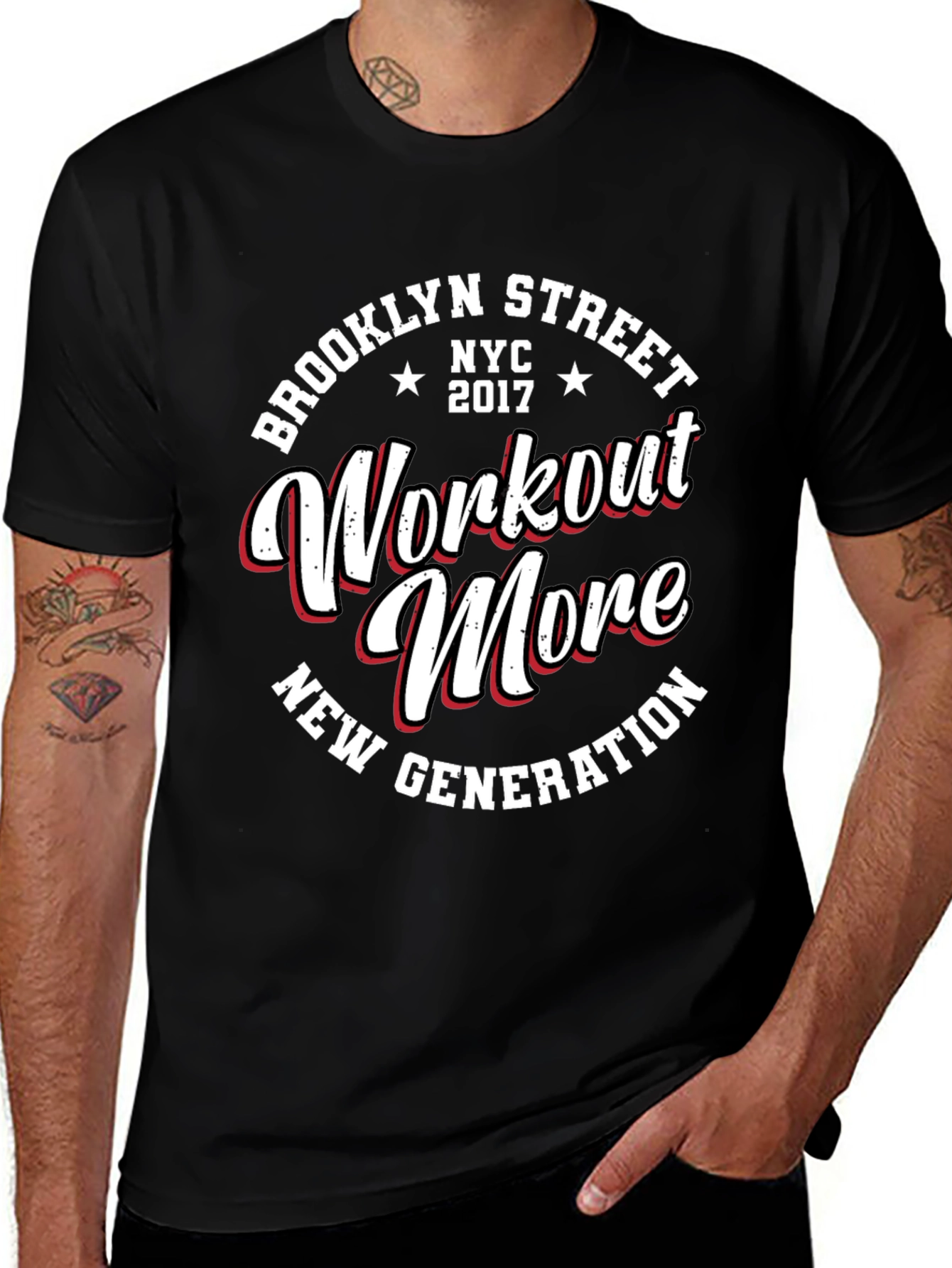 Brooklyn Street Workout More Black Graphic T-Shirt