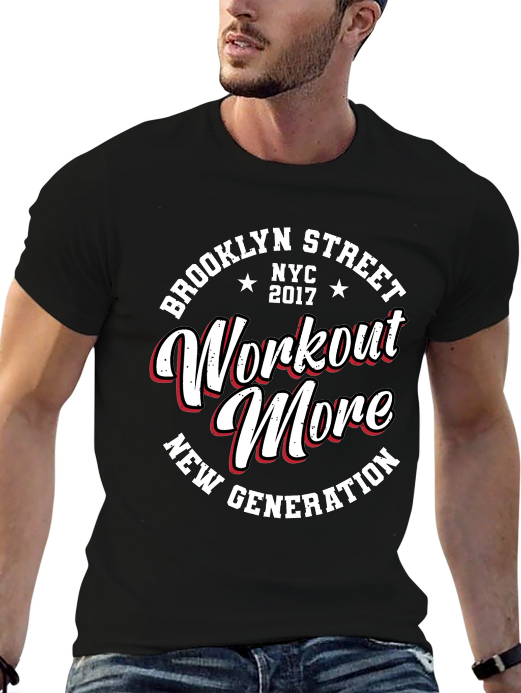 Brooklyn Street Workout More Black Graphic T-Shirt