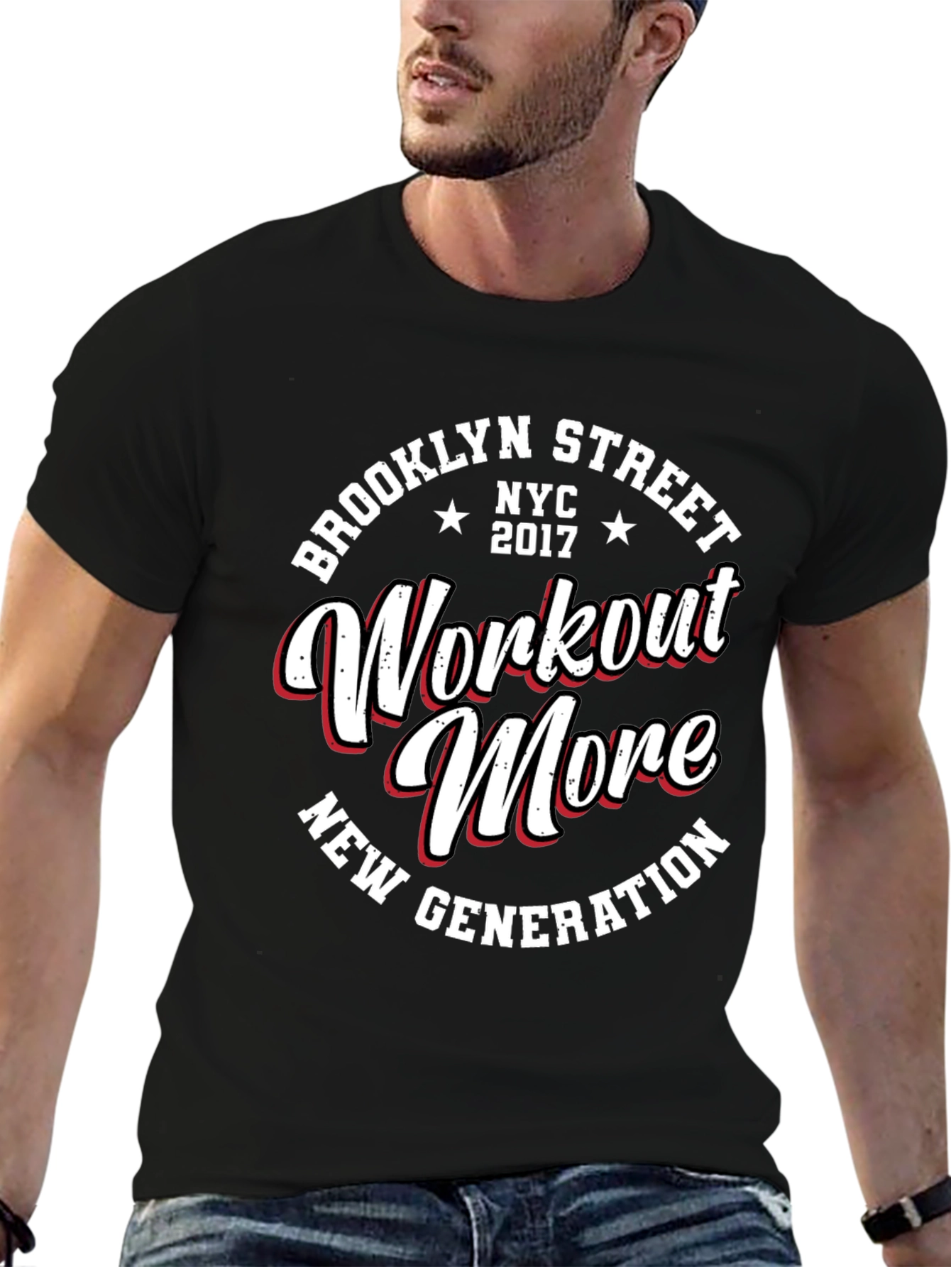 Brooklyn Street Workout More Black Graphic T-Shirt