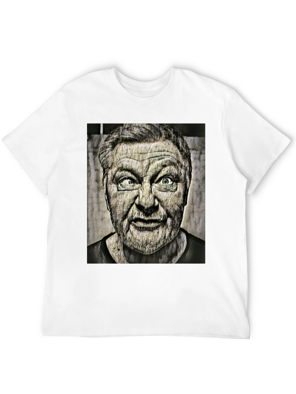 Cross-Eyed Man Graphic Black T-Shirt