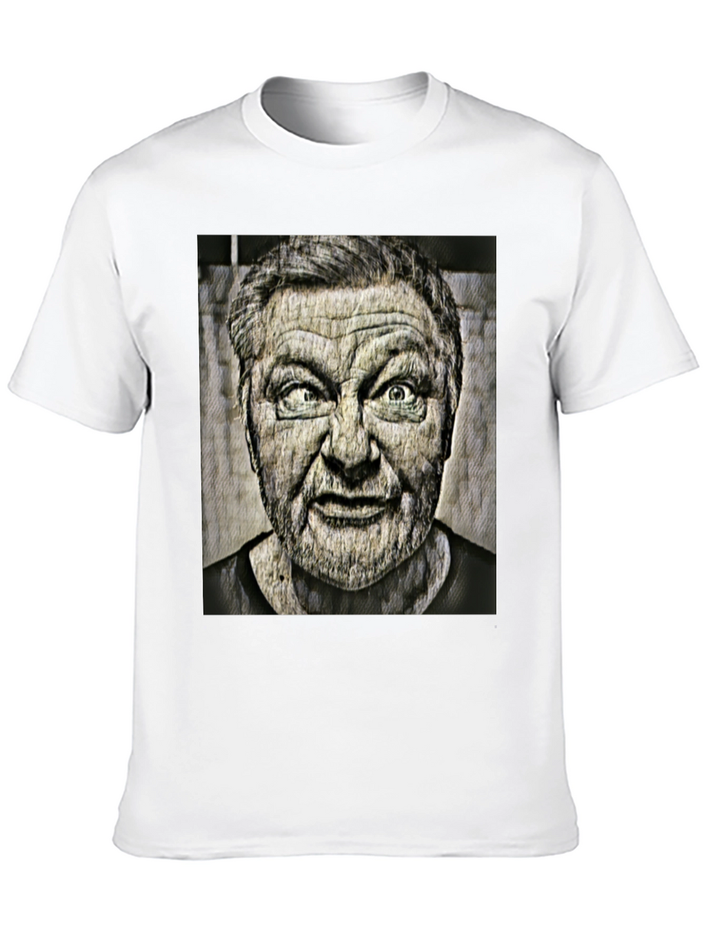 Cross-Eyed Man Graphic Black T-Shirt