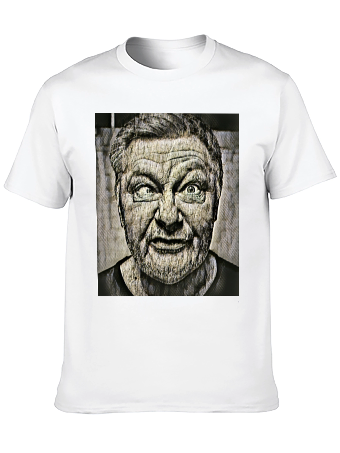 Cross-Eyed Man Graphic Black T-Shirt