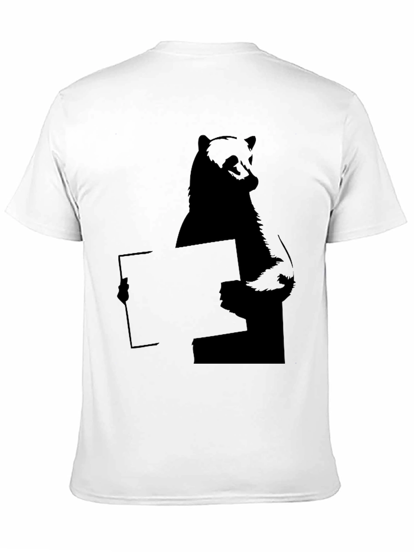 Bear Holding Sign T-Shirt - Black Graphic Tee