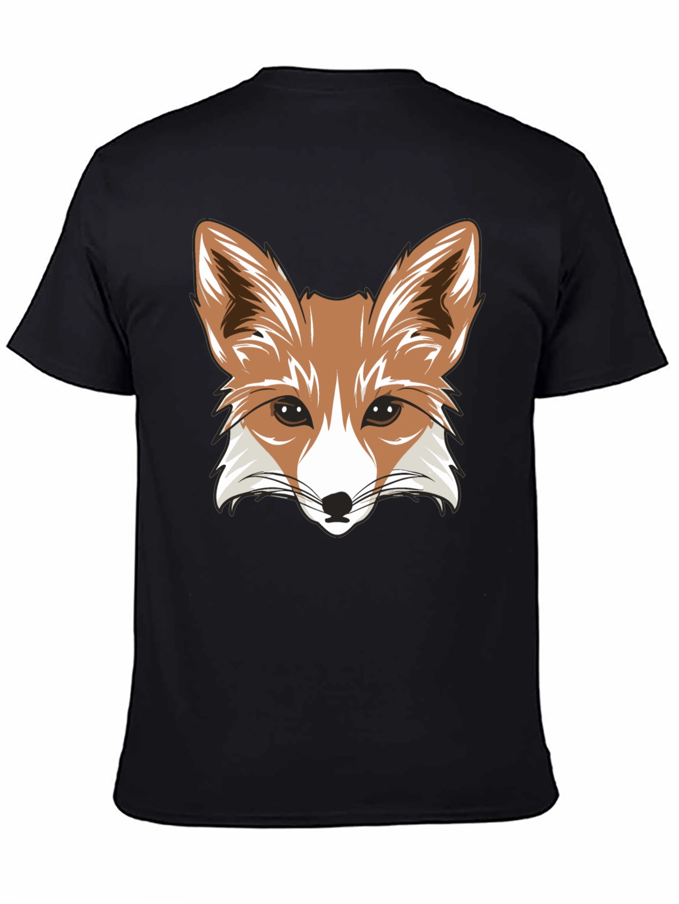 Fox Graphic Tee - Black Cotton Blend - Animal Design