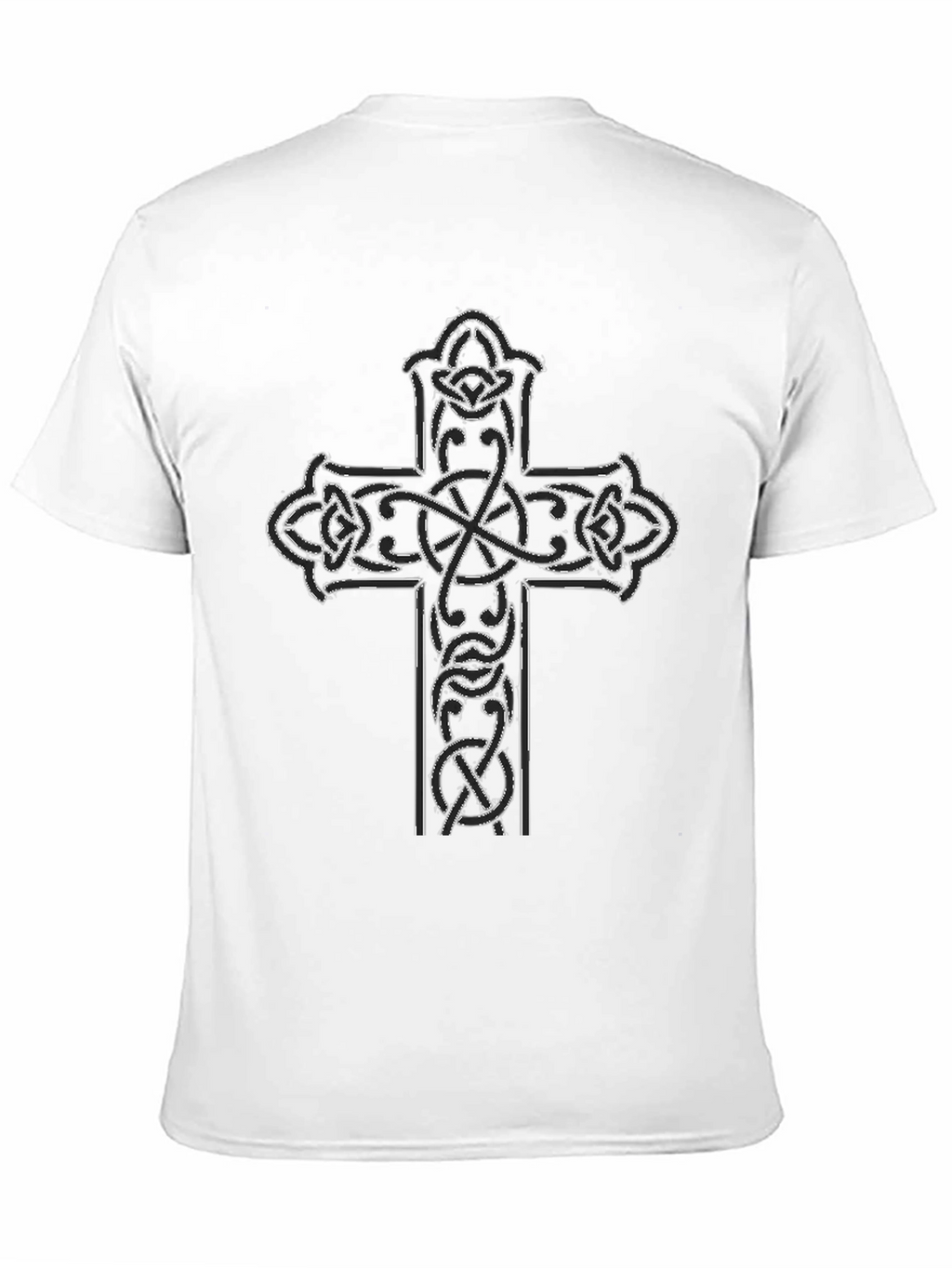 Celtic Cross Graphic Tee - Black Cotton Blend