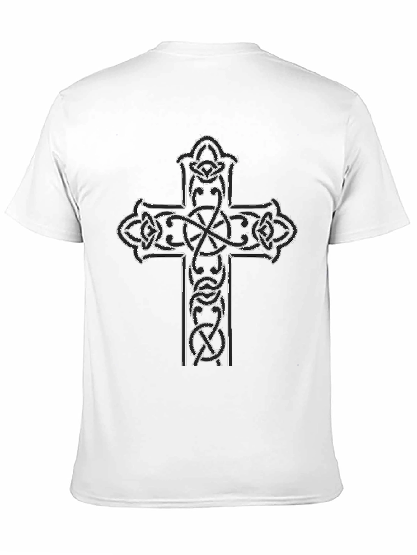 Celtic Cross Graphic Tee - Black Cotton Blend