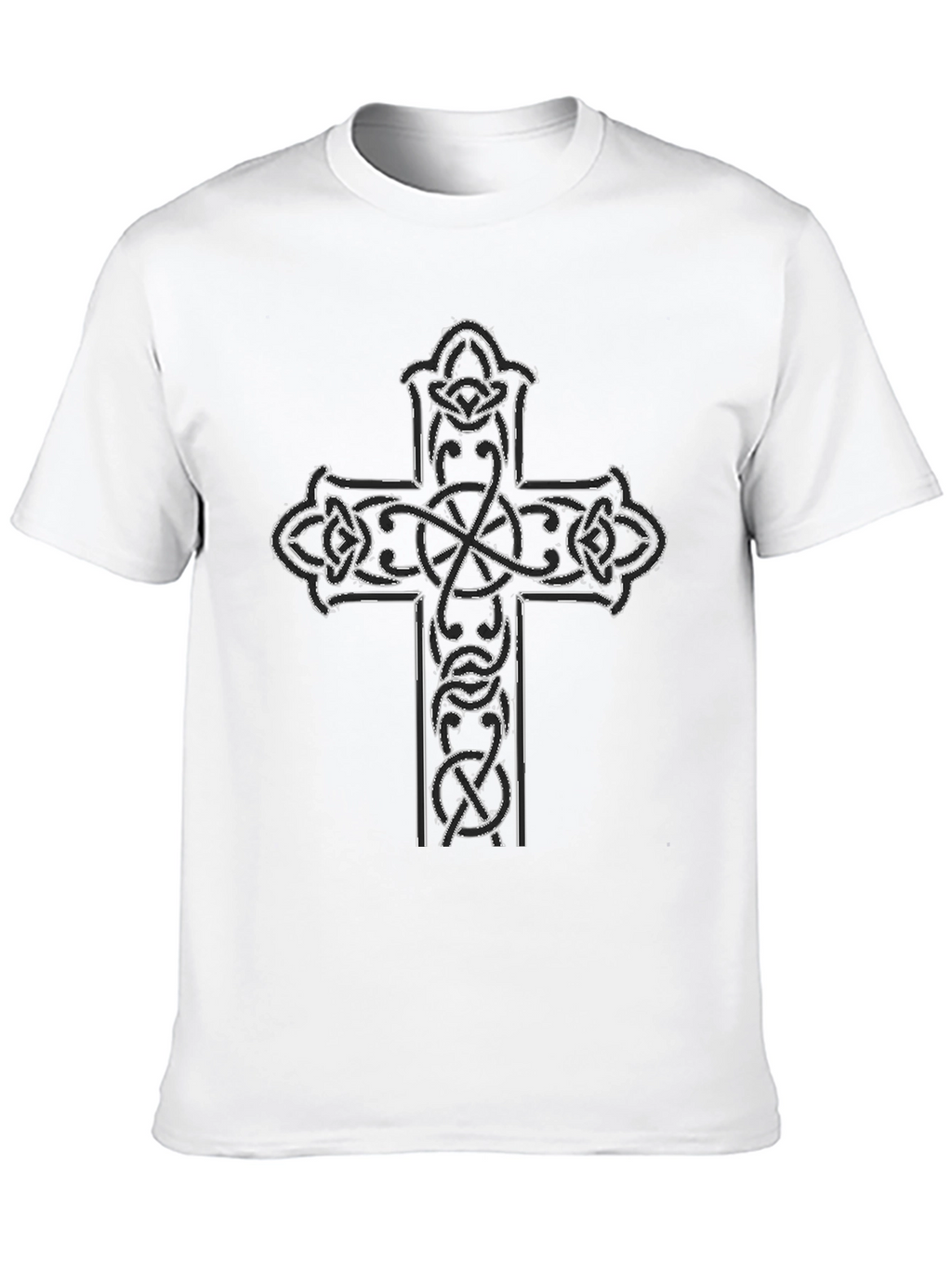 Celtic Cross Graphic Tee - Black Cotton Blend