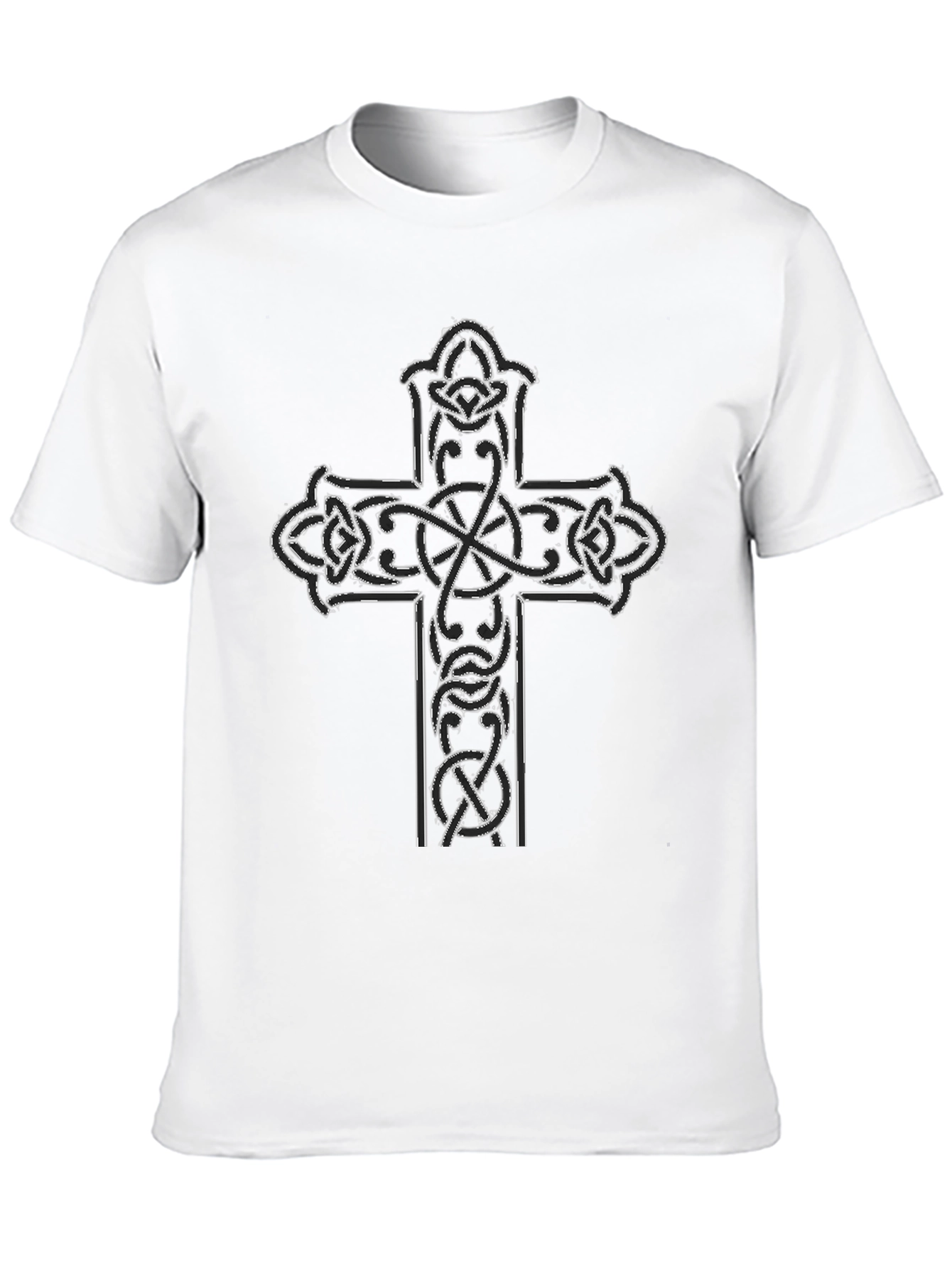 Celtic Cross Graphic Tee - Black Cotton Blend