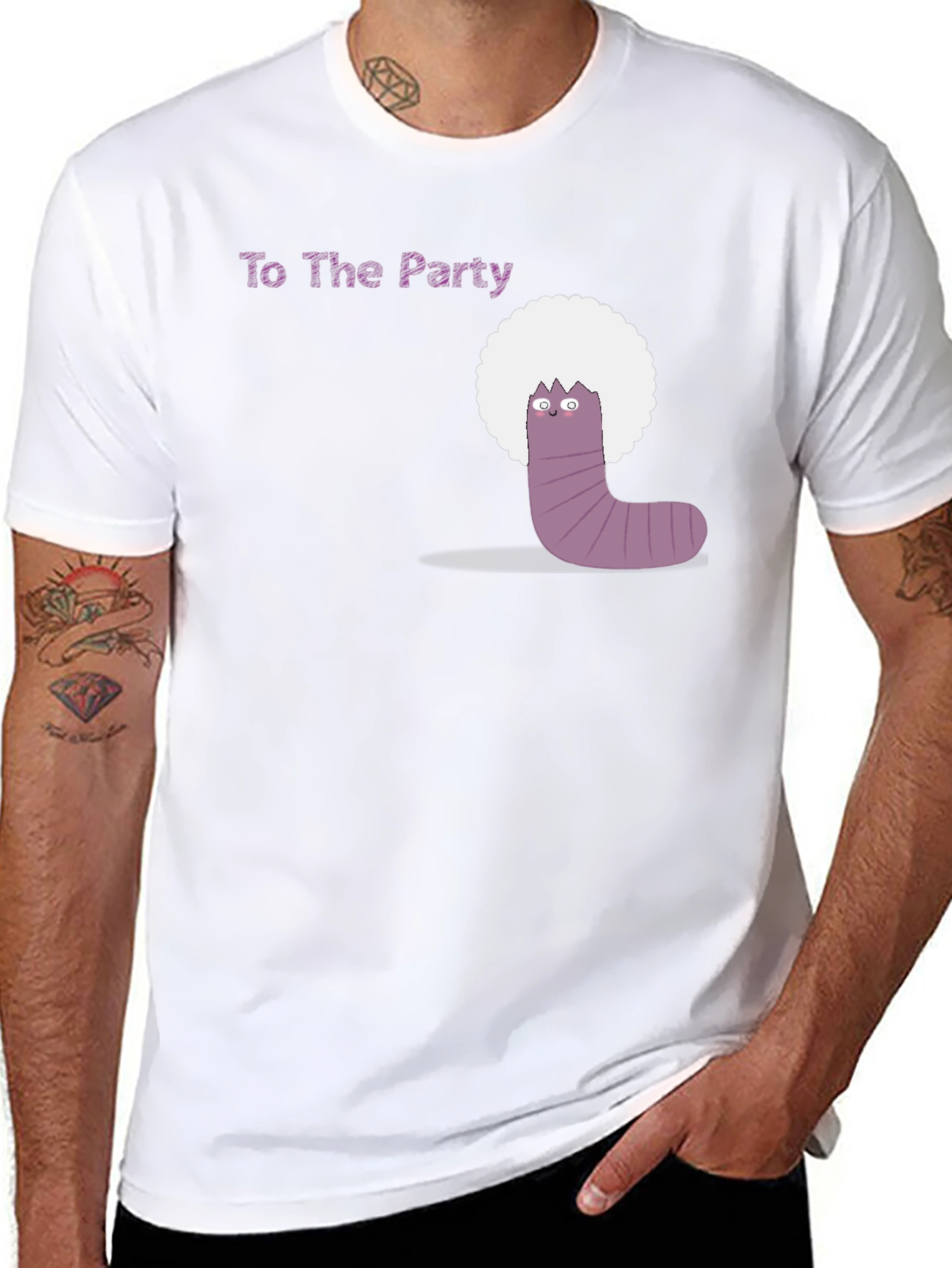 Party Worm Tee - Black Cotton T-Shirt
