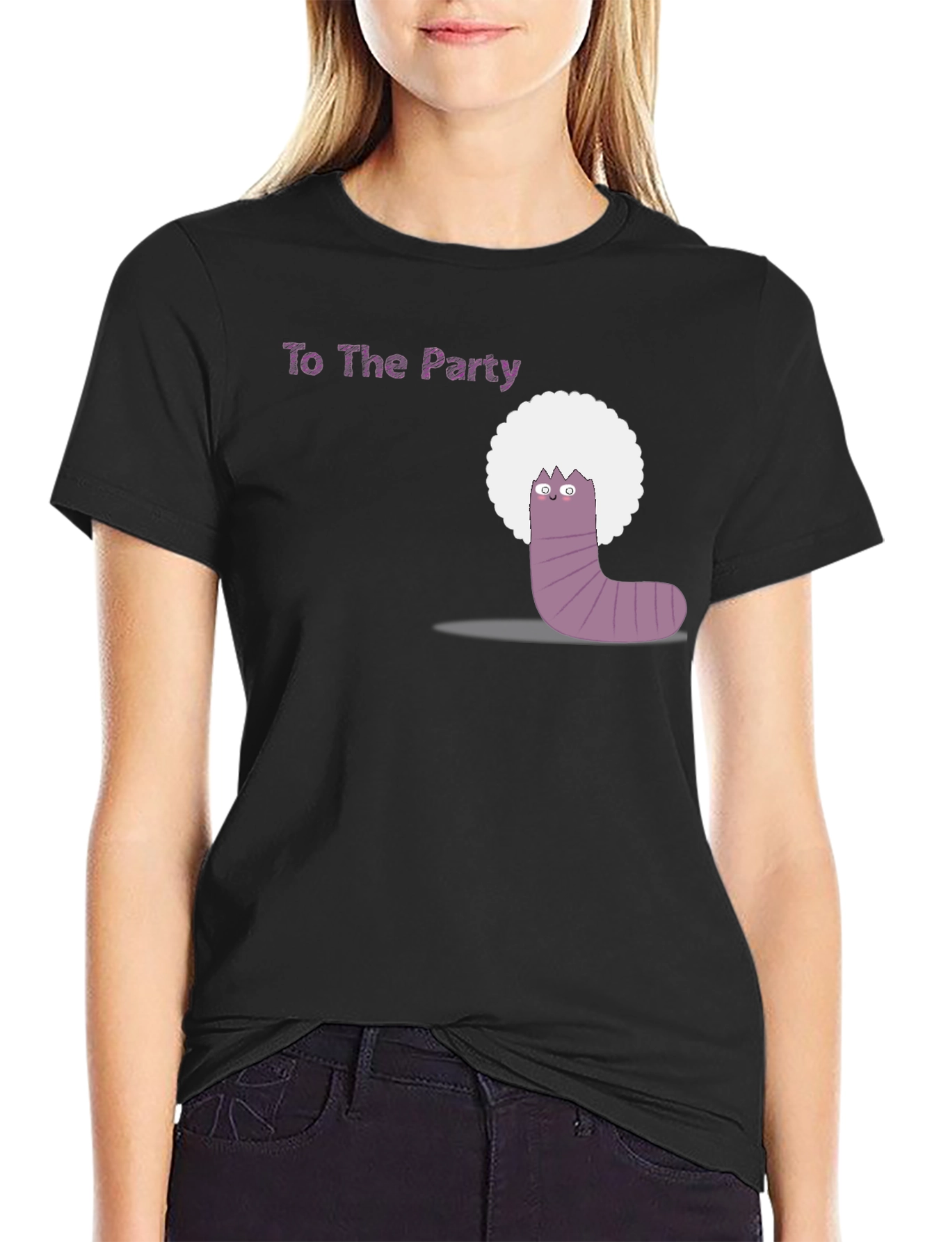 Party Worm Tee - Black Cotton T-Shirt