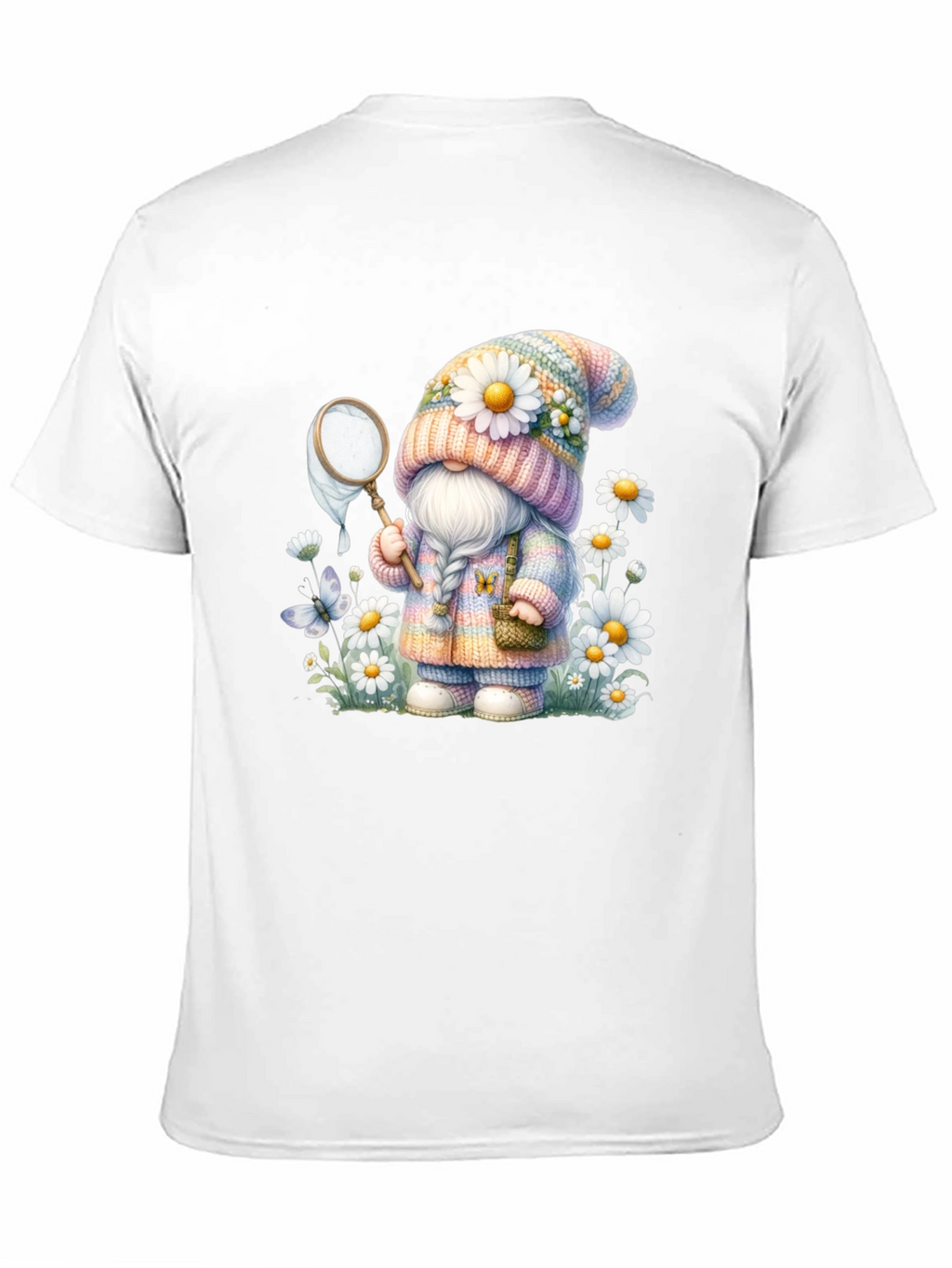 Cute Gnome T-Shirt - Spring Butterfly Catcher Design