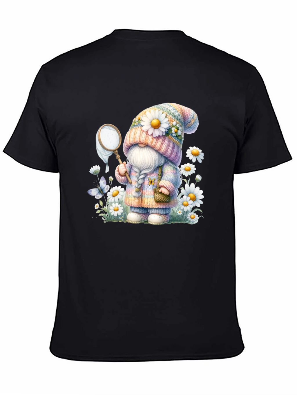 Cute Gnome T-Shirt - Spring Butterfly Catcher Design