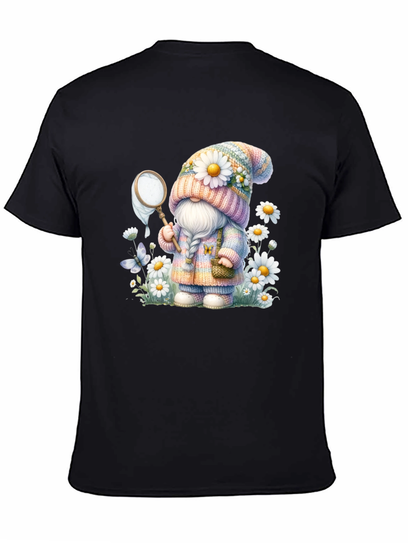 Cute Gnome T-Shirt - Spring Butterfly Catcher Design