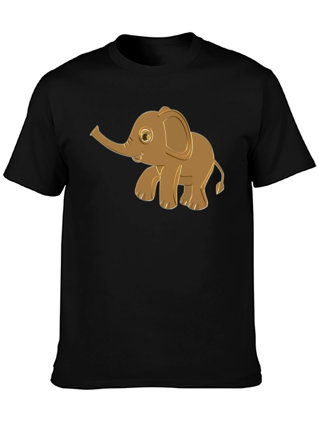 Cute Elephant Graphic Tee - Black