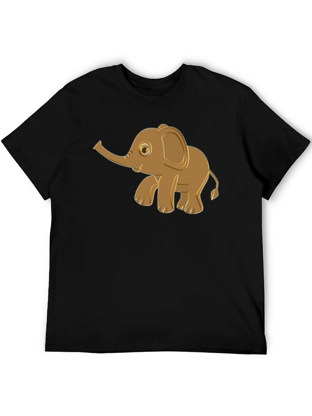 Cute Elephant Graphic Tee - Black