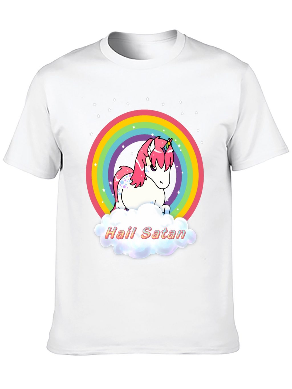 Hail Satan Unicorn Rainbow T-Shirt