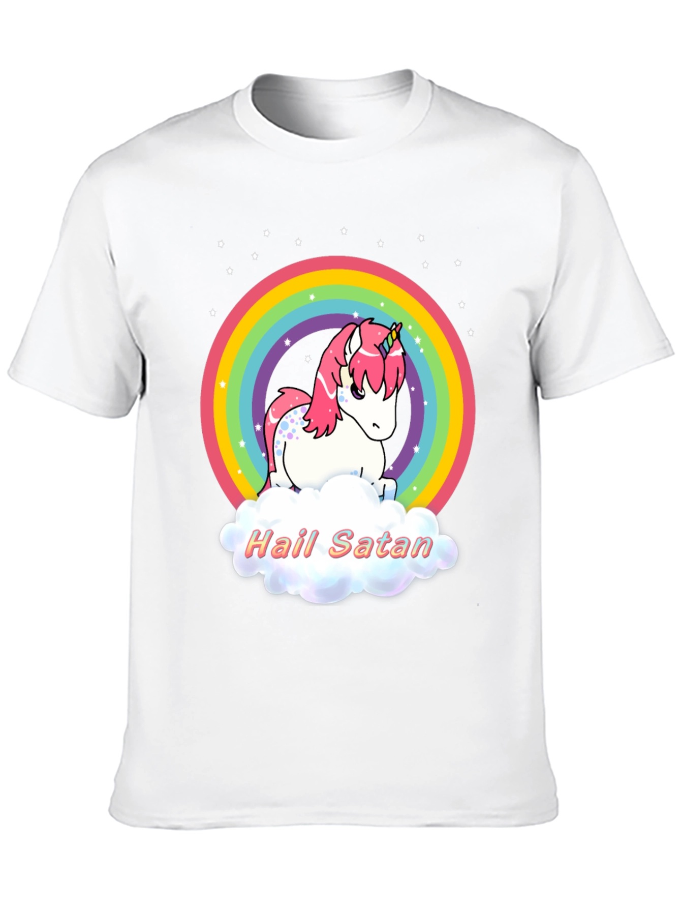 Hail Satan Unicorn Rainbow T-Shirt
