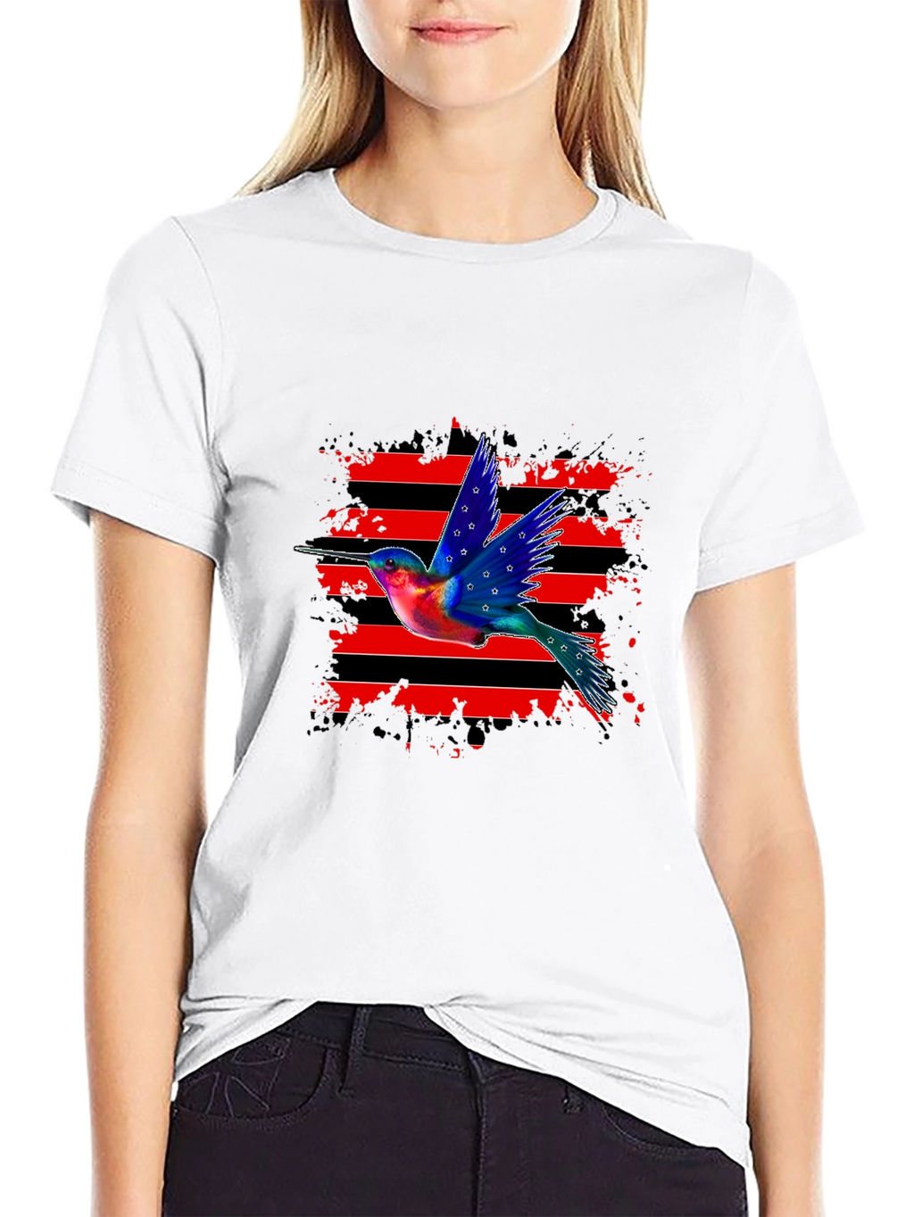 Hummingbird Graphic Tee - Patriotic Style