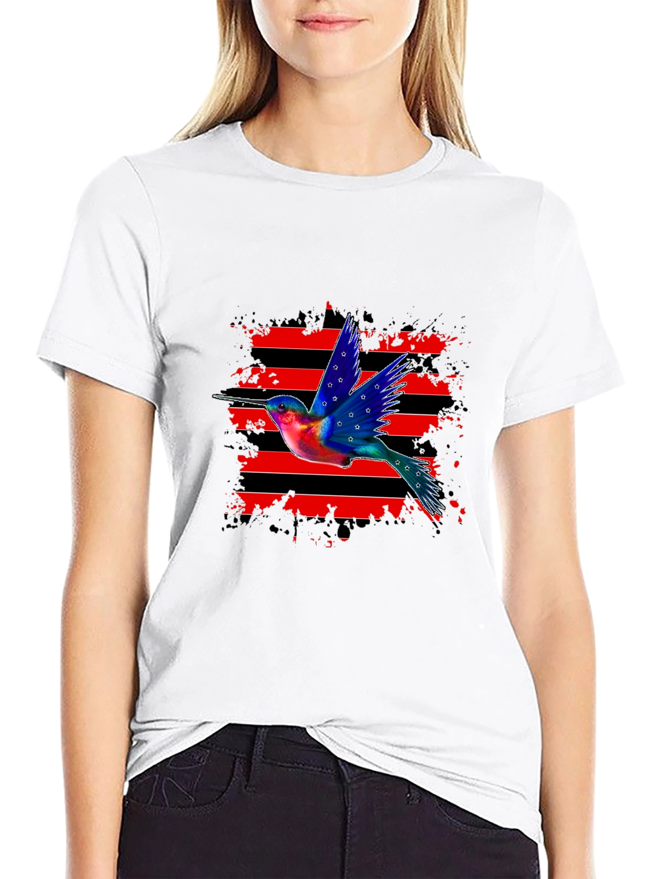 Hummingbird Graphic Tee - Patriotic Style