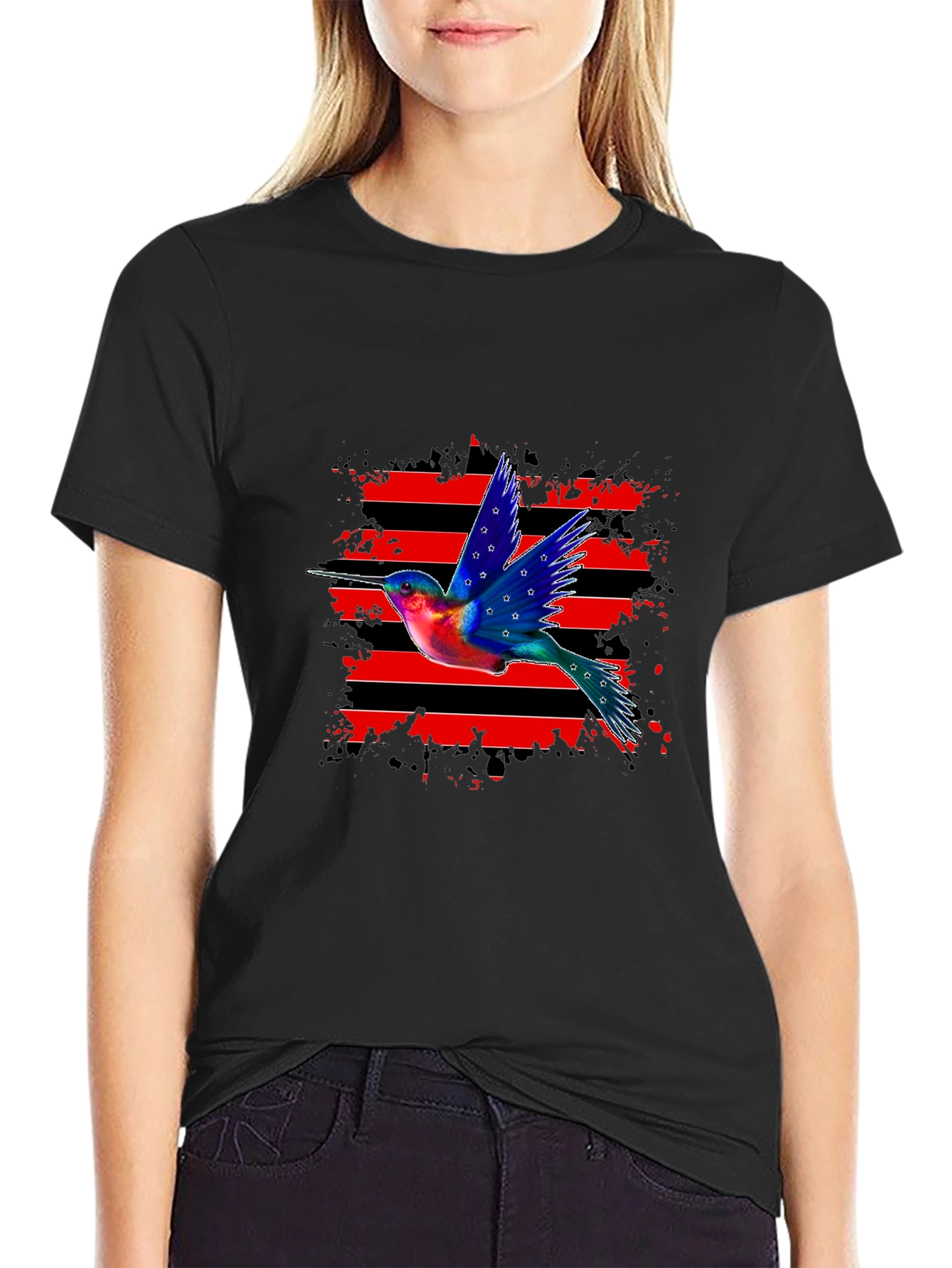 Hummingbird Graphic Tee - Patriotic Style