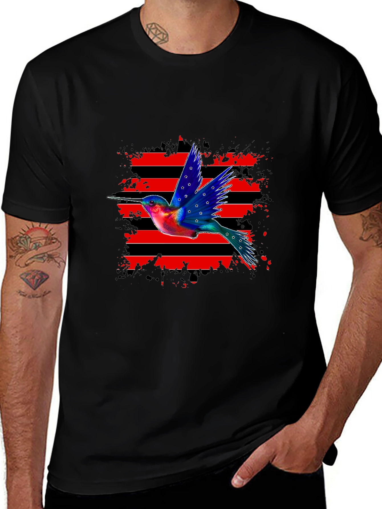 Hummingbird Graphic Tee - Patriotic Style