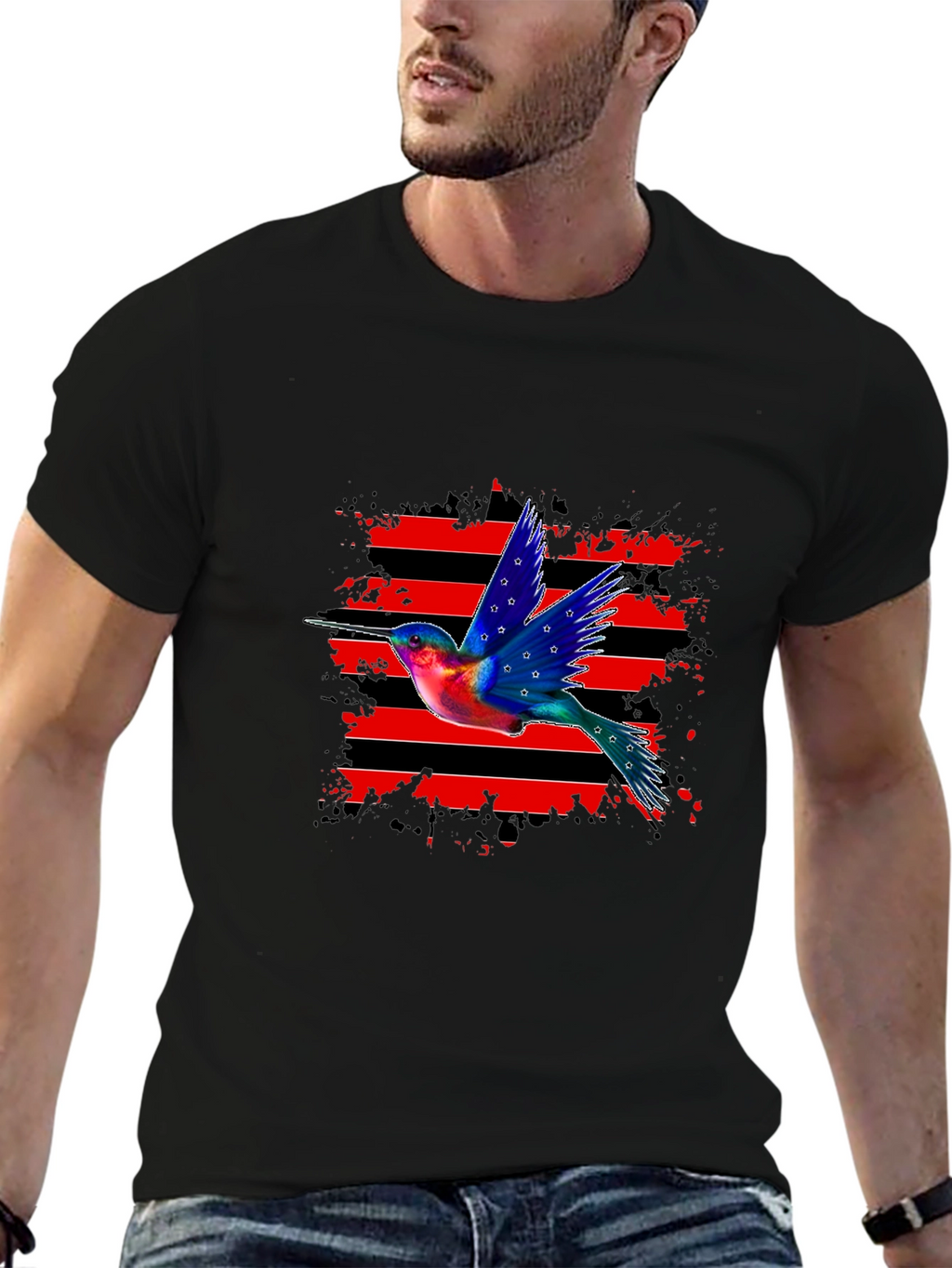 Hummingbird Graphic Tee - Patriotic Style