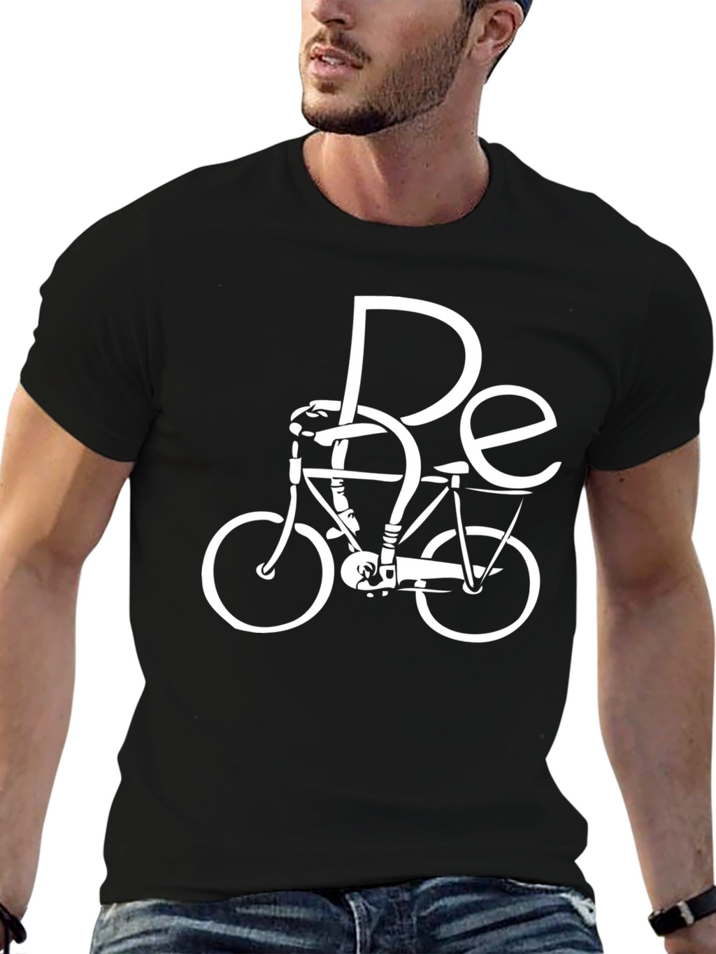 Be Cycle Black T-Shirt - Stylish Bicycle Design