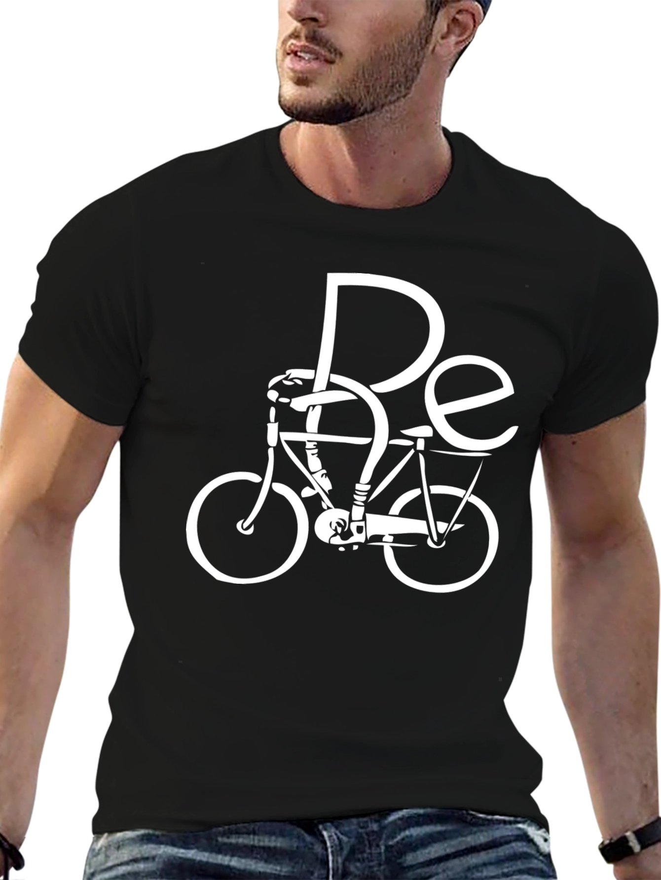 Be Cycle Black T-Shirt - Stylish Bicycle Design
