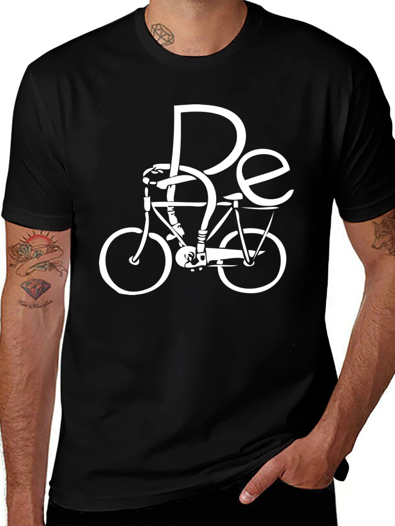 Be Cycle Black T-Shirt - Stylish Bicycle Design