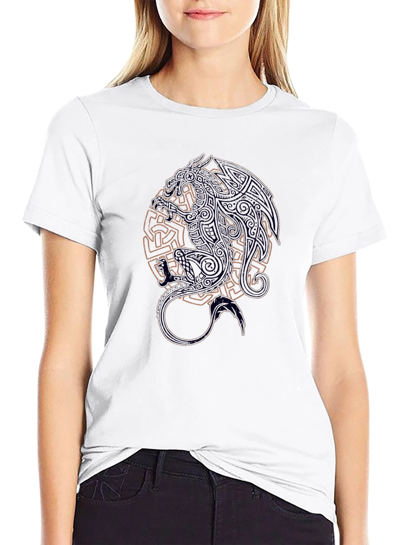 Celtic Dragon Graphic Black T-Shirt