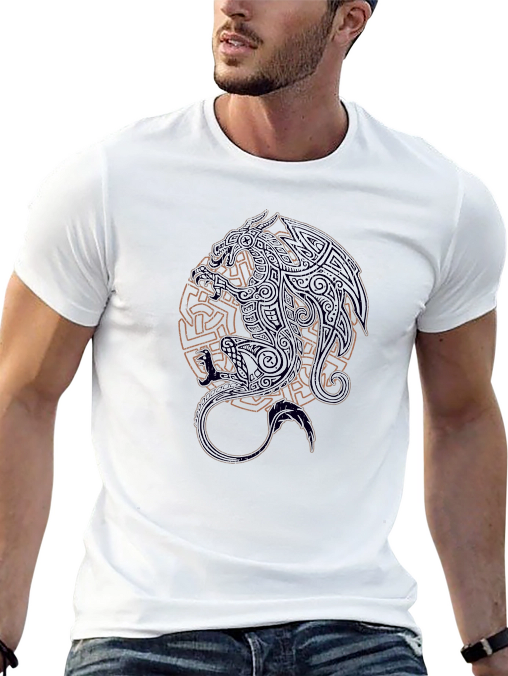 Celtic Dragon Graphic Black T-Shirt
