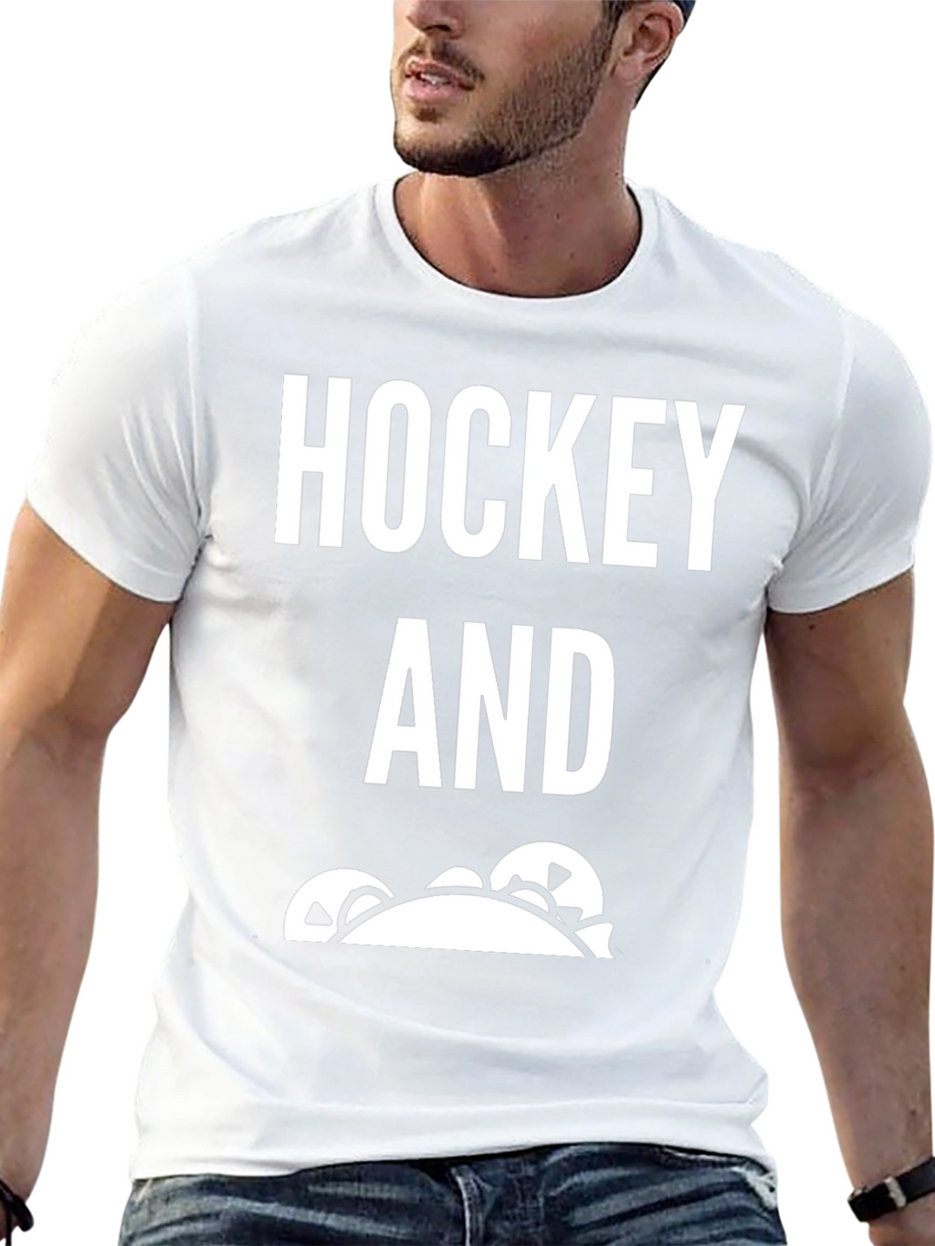 Hockey And Tacos Mens Black T-Shirt