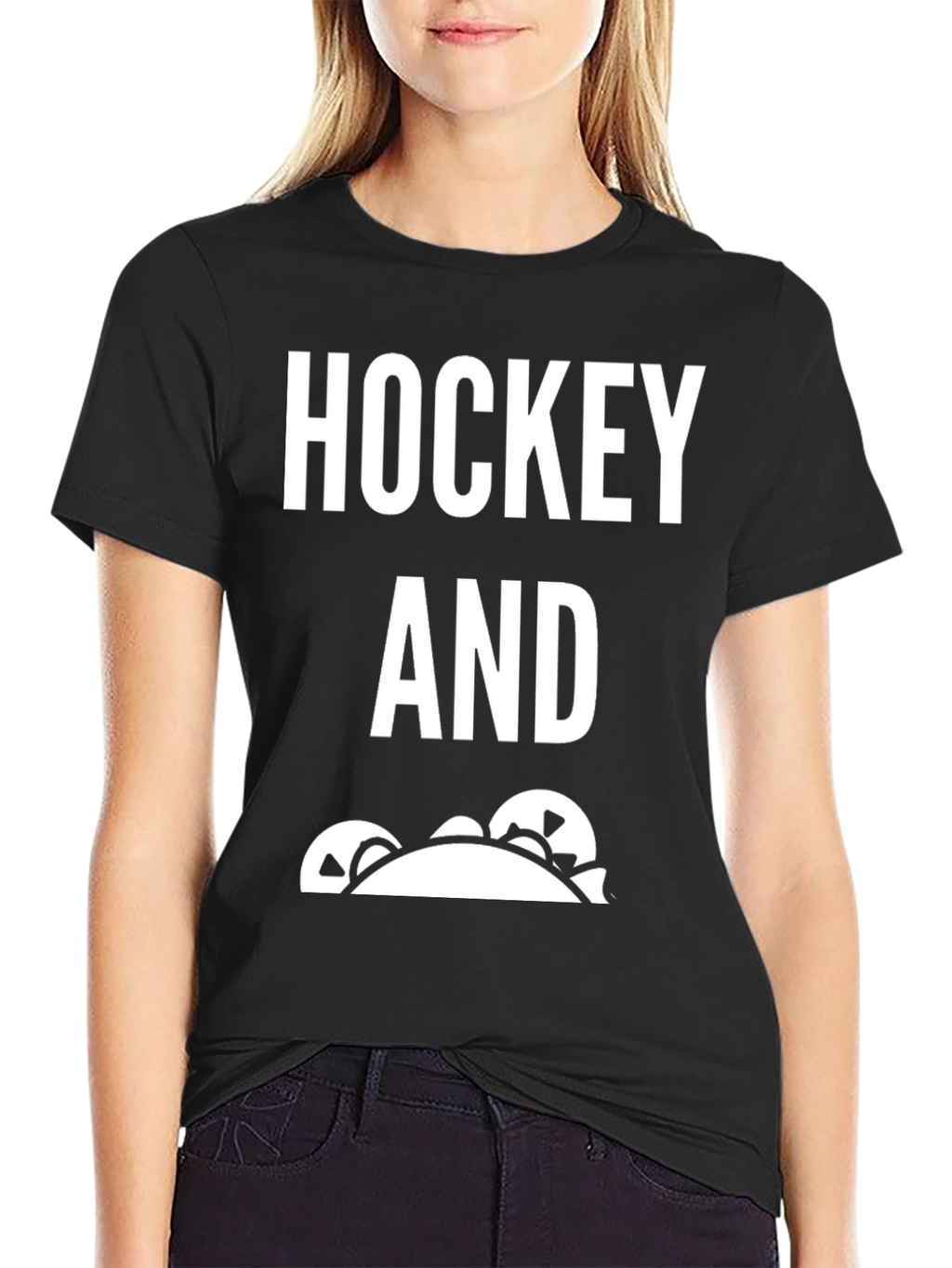 Hockey And Tacos Mens Black T-Shirt