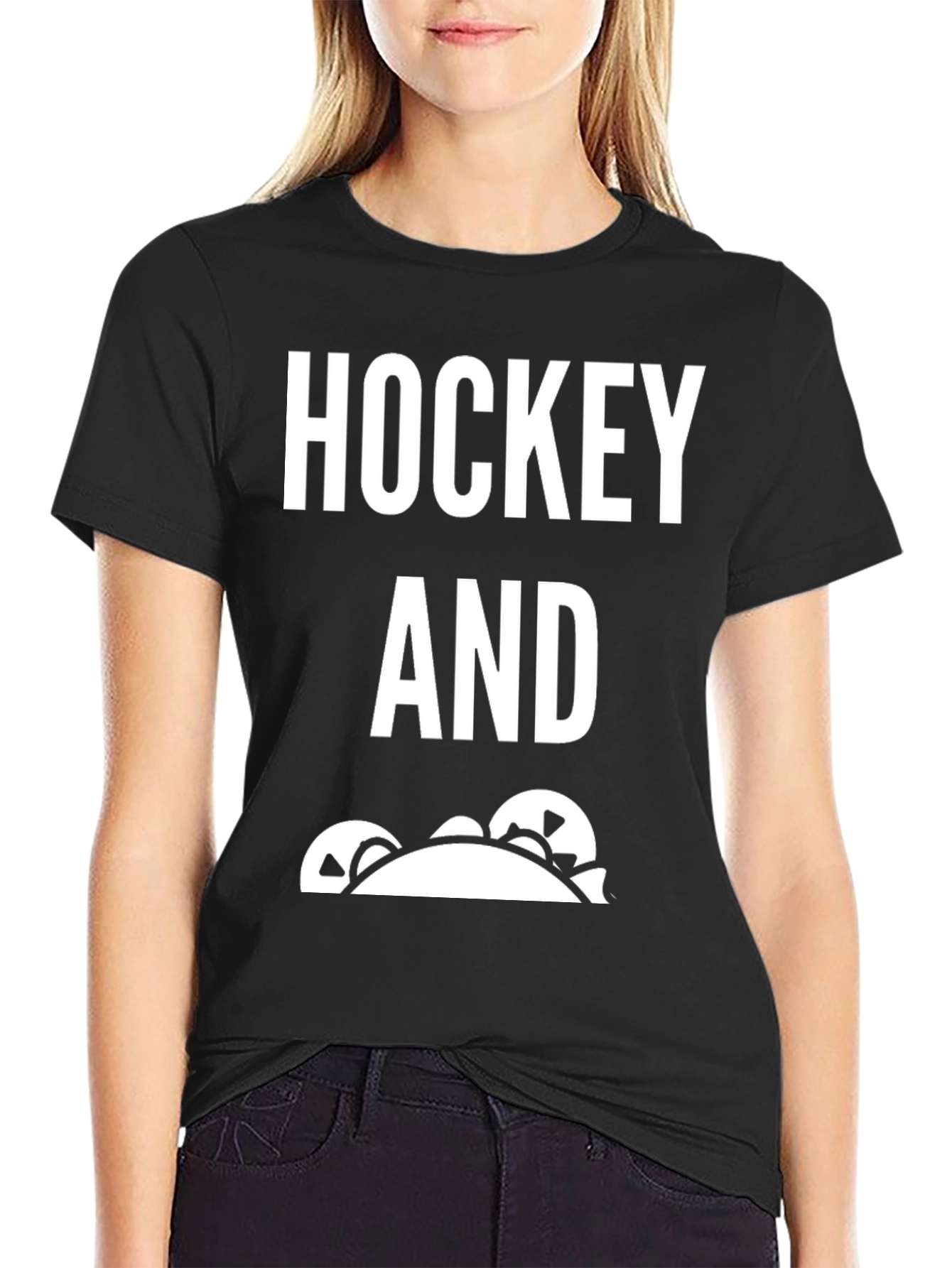 Hockey And Tacos Mens Black T-Shirt