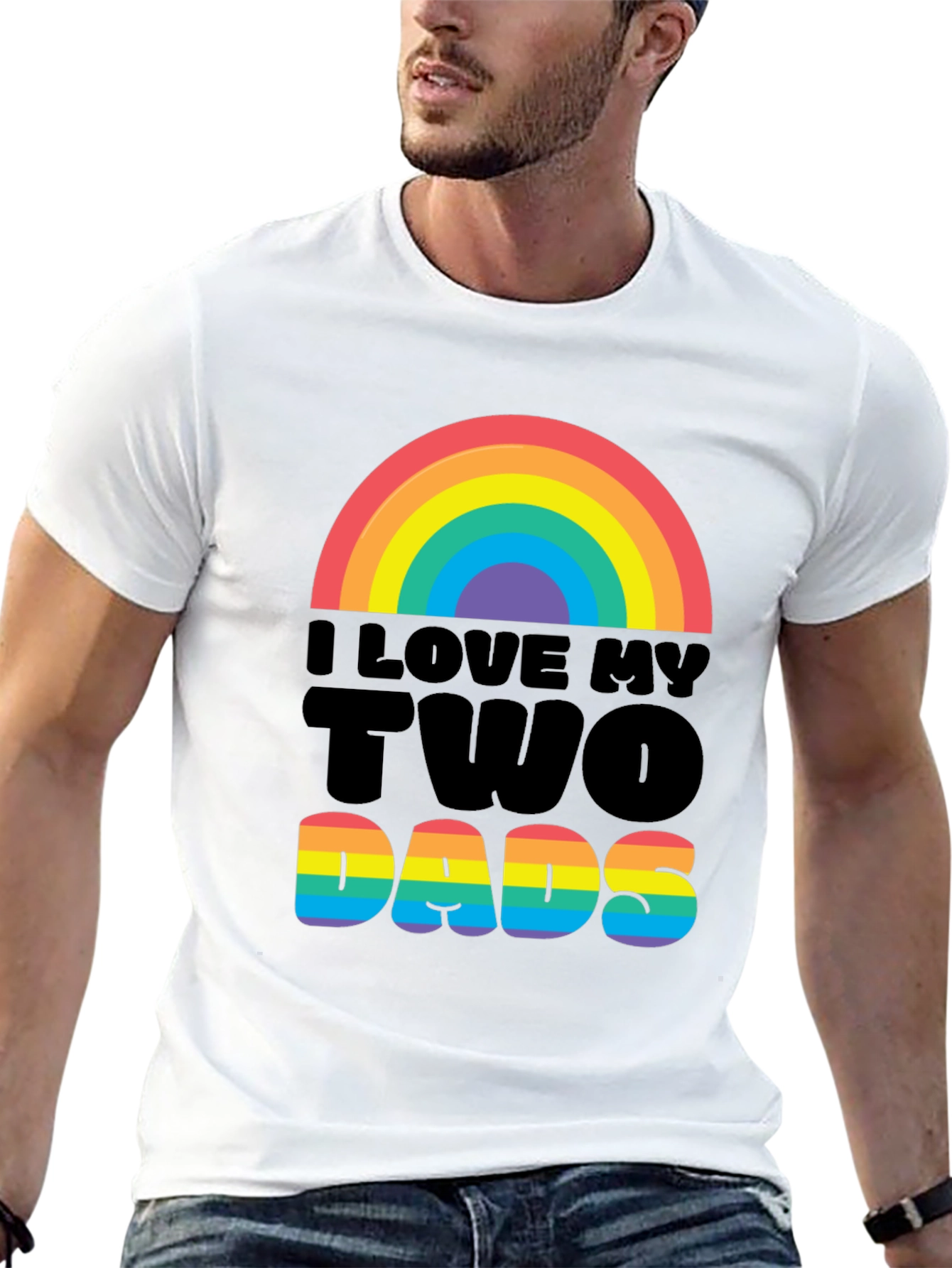 I Love My Two Dads Graphic Tee - Pride