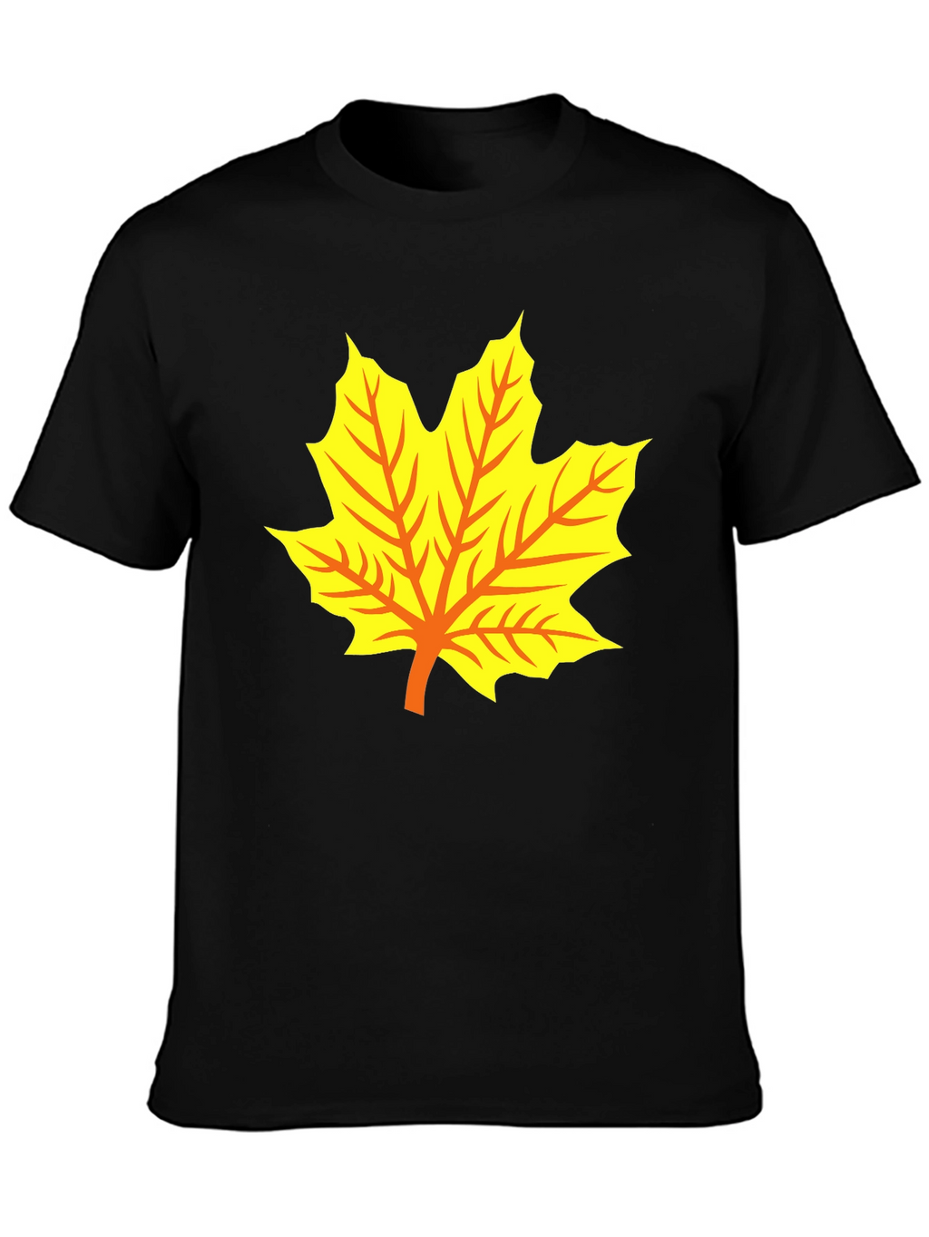 Maple Leaf Graphic Tee - Black Cotton T-Shirt