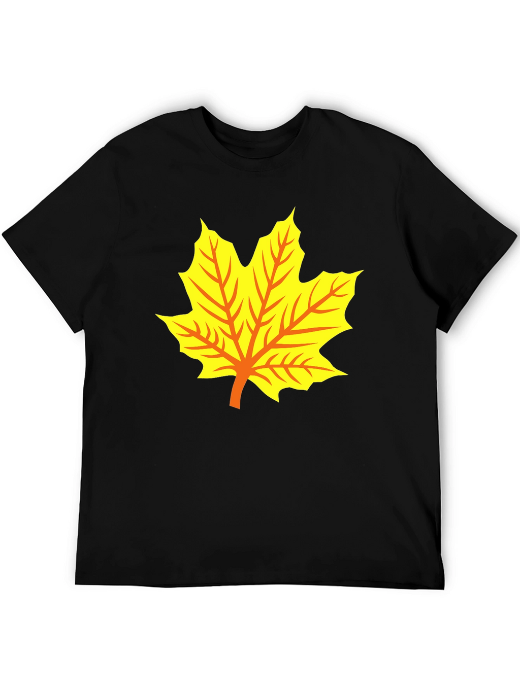 Maple Leaf Graphic Tee - Black Cotton T-Shirt