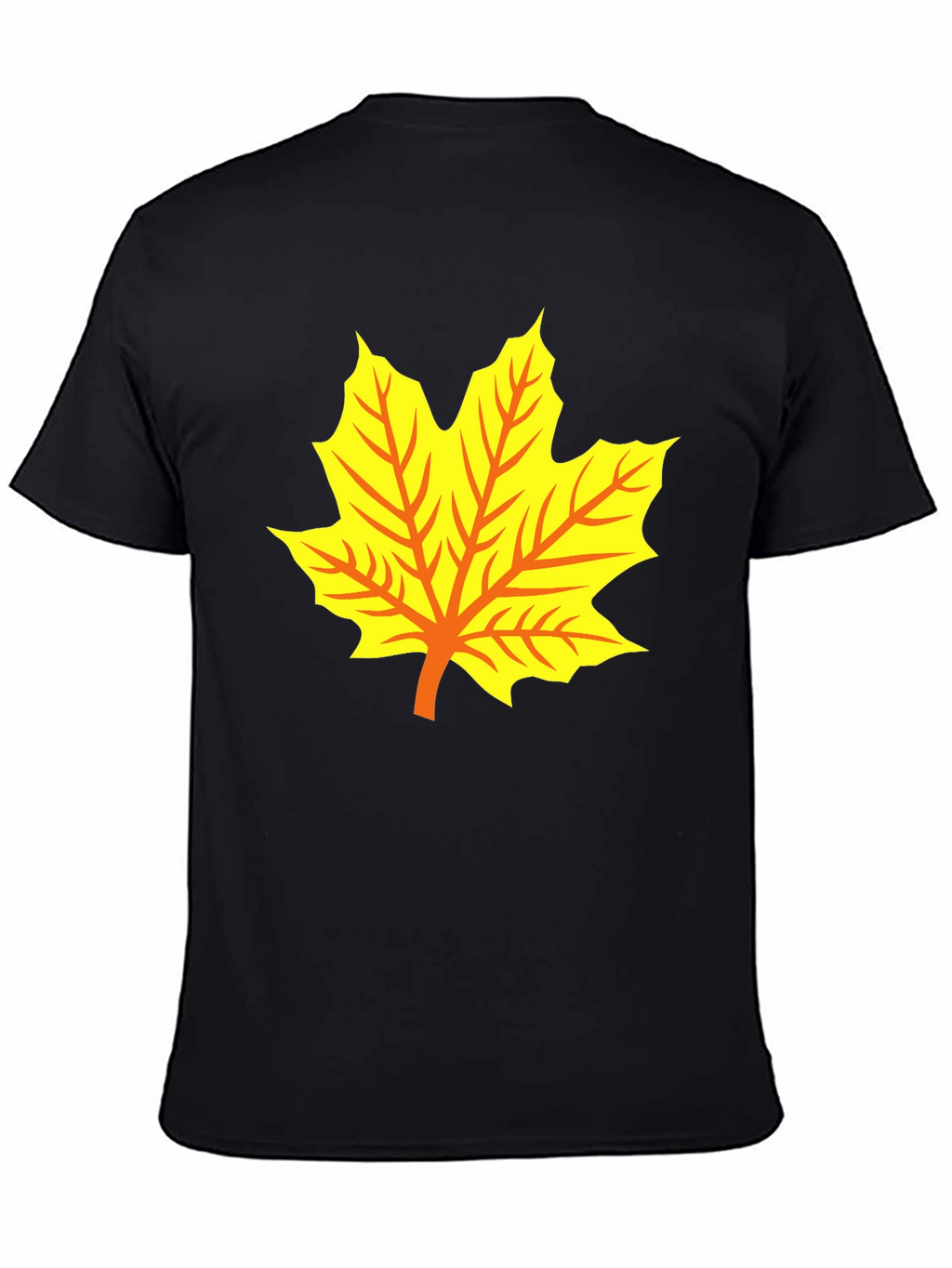 Maple Leaf Graphic Tee - Black Cotton T-Shirt