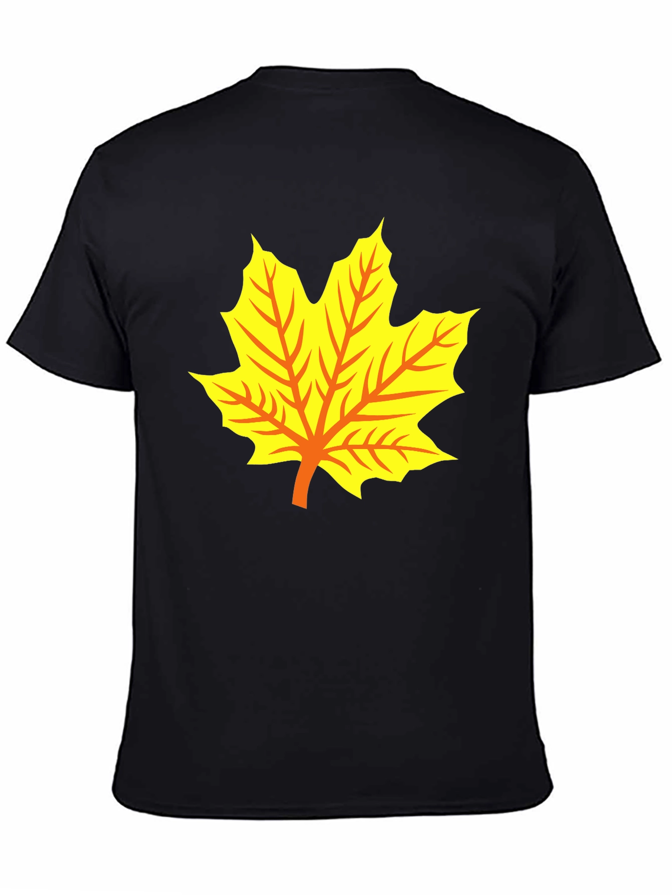 Maple Leaf Graphic Tee - Black Cotton T-Shirt