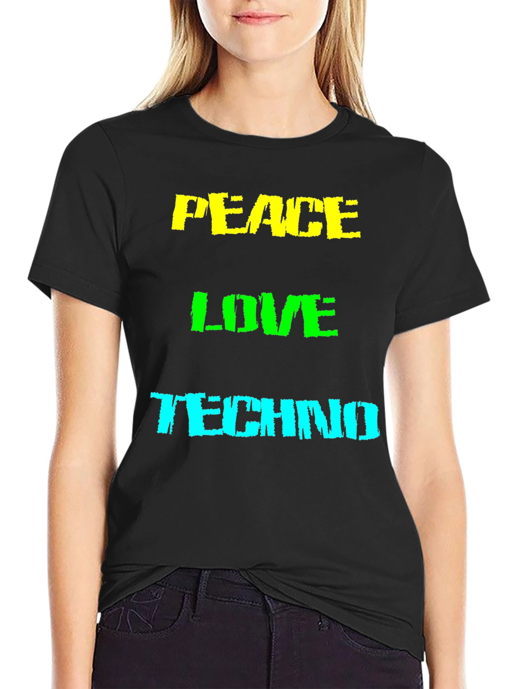 Peace Love Techno Graphic T-Shirt