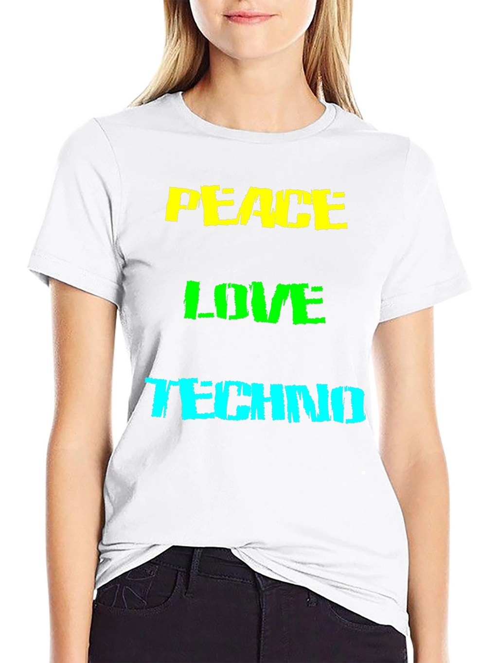 Peace Love Techno Graphic T-Shirt