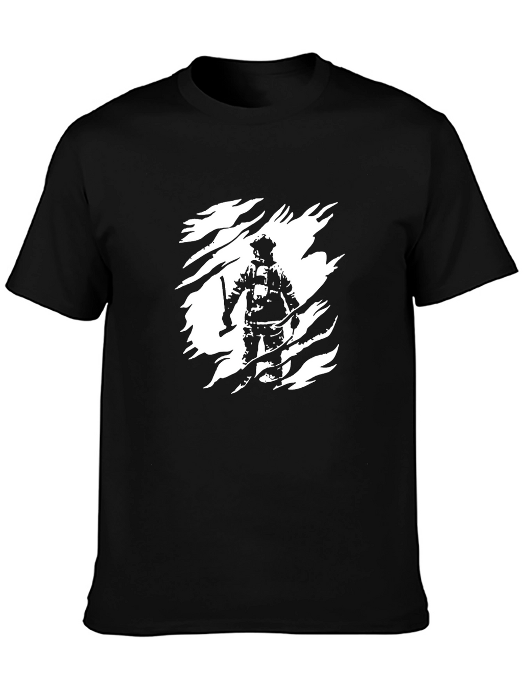 Firefighter Graphic Tee - Black Cotton Blend