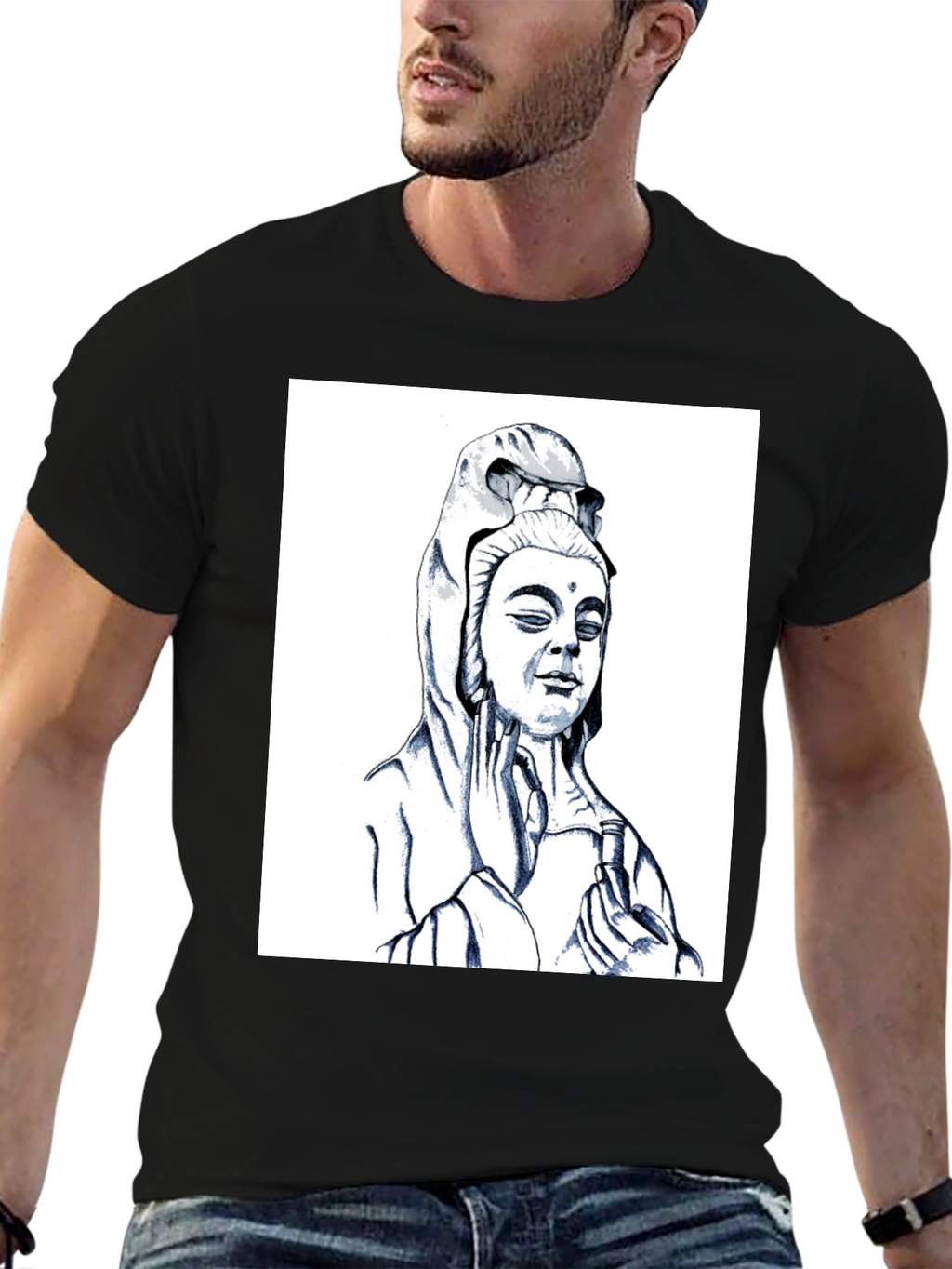 Buddha Graphic Black Tee