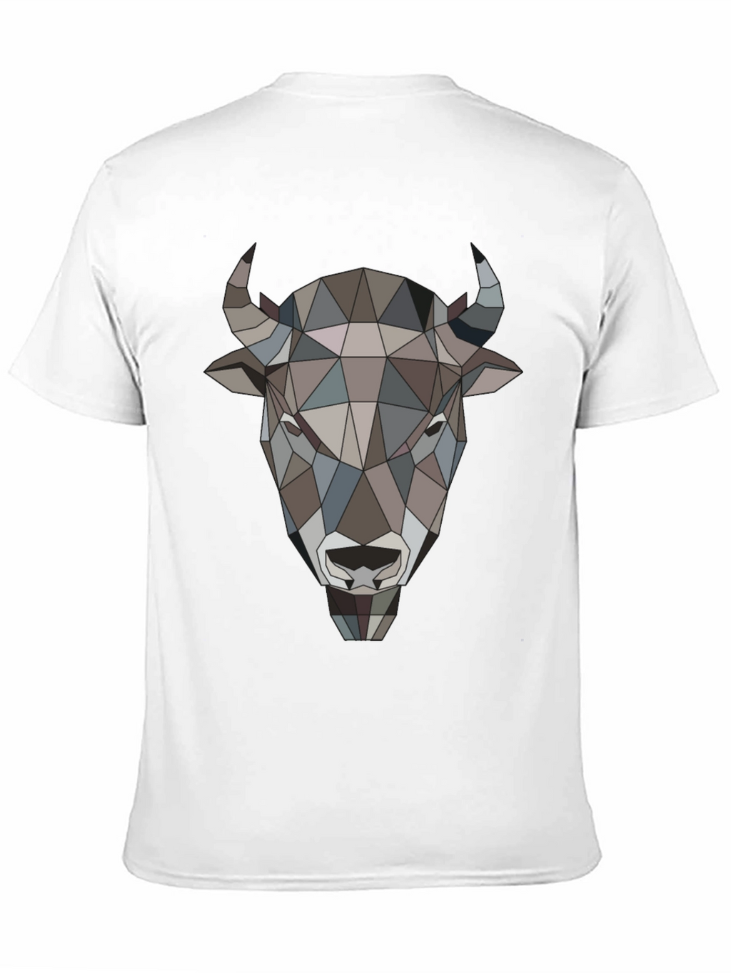 Geometric Buffalo Head Graphic Tee - Mens Black T-Shirt