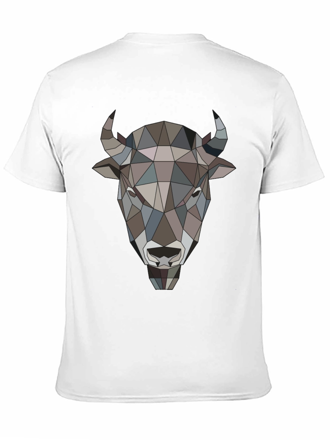 Geometric Buffalo Head Graphic Tee - Mens Black T-Shirt