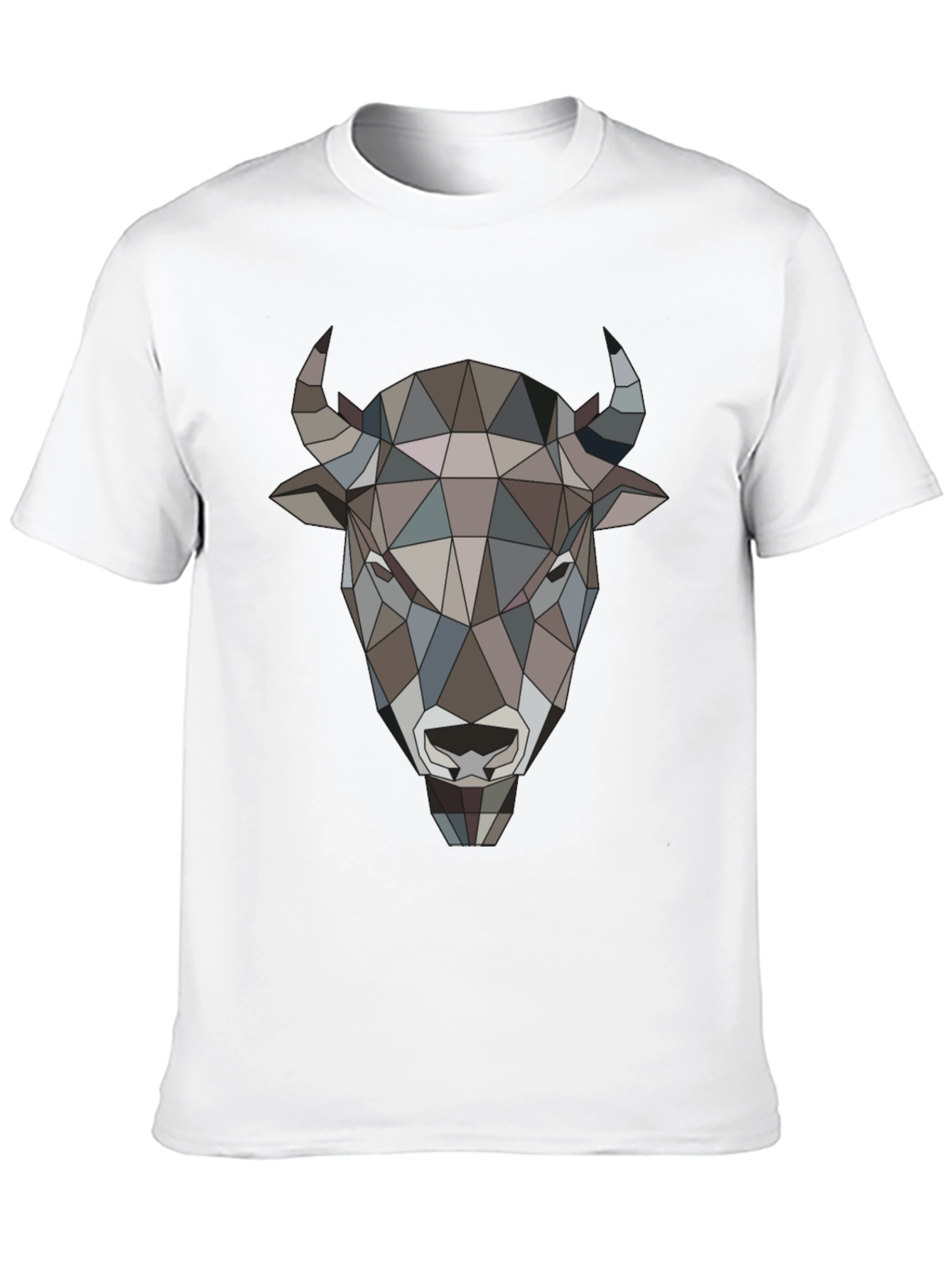Geometric Buffalo Head Graphic Tee - Mens Black T-Shirt
